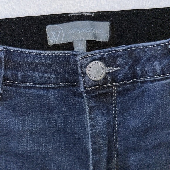WIT & WISDOM Ab'Solution Denim Shorts Size 8 Dark Blue - Picture 3 of 5